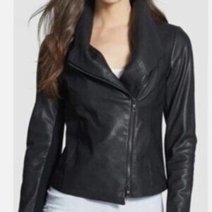 VINCE Leather Scuba Asymmetrical leather Jacket size S